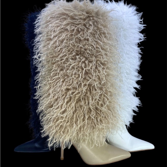 Faux Fur Knee-High Boots - Picture 5 of 5
